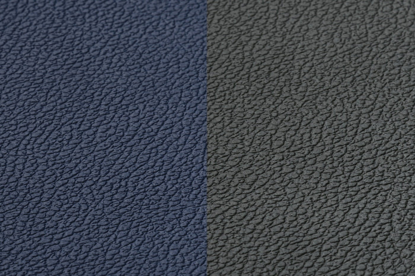 Set de table curve réversible - 6 pièces - Cuir recyclé bleu nuit et gris anthracite