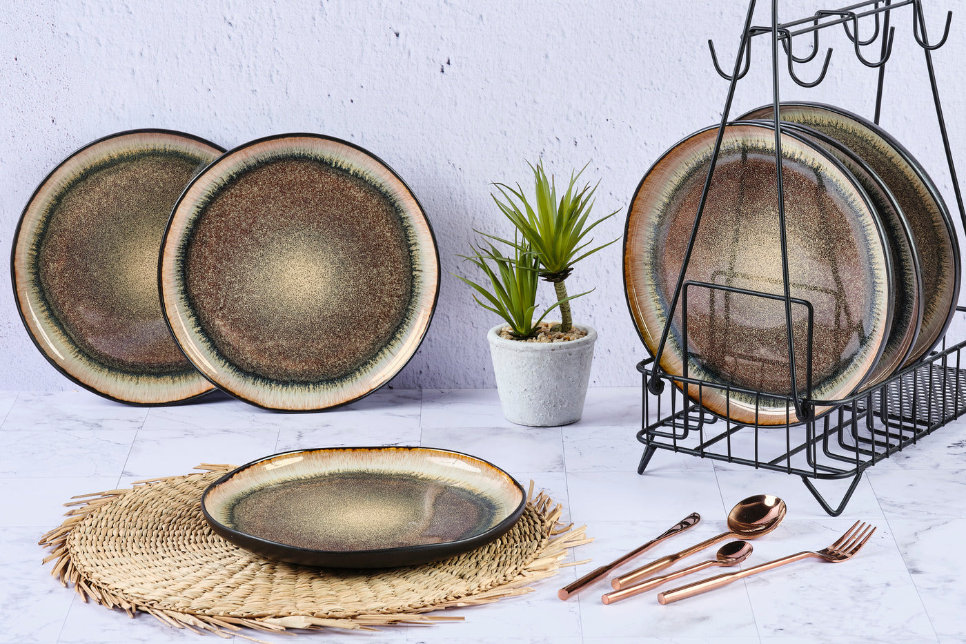 Assiette IRIS Ø26cm - 6 pièces - Marron sauvage