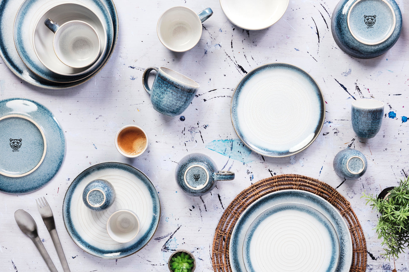 Assiette COSMOS Ø21,5cm - 6 pièces - Azur
