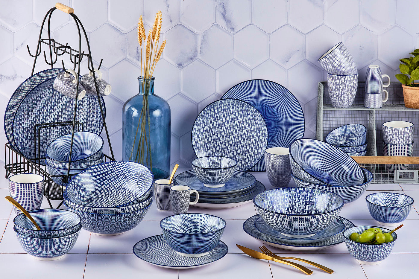 Assiette PATTERN Ø21cm - 6 pièces - Dark blue