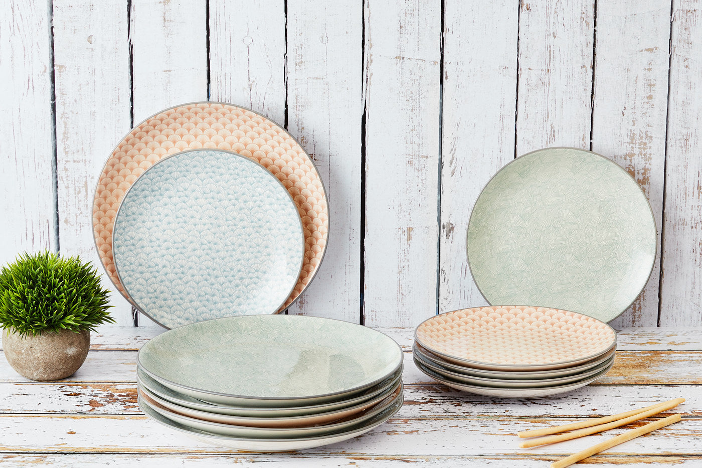 Assiette PATTERN Ø21cm - 6 pièces - Pastel
