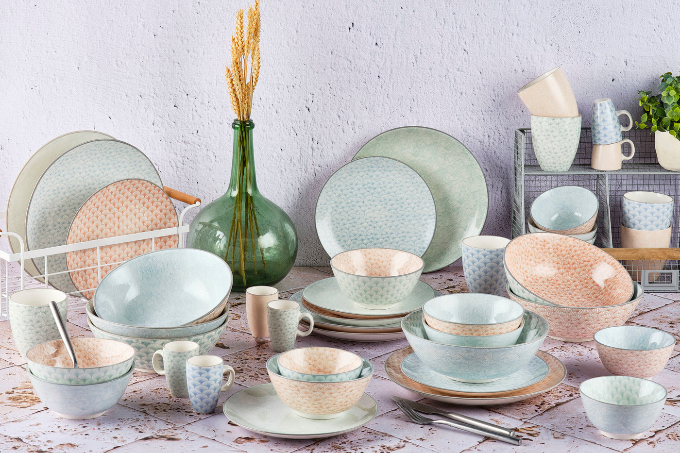 Assiette PATTERN Ø21cm - 6 pièces - Pastel