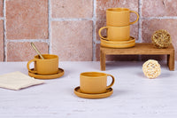 SCANDI cup 15cl and saucer Ø12cm - 8 pieces - Ocher