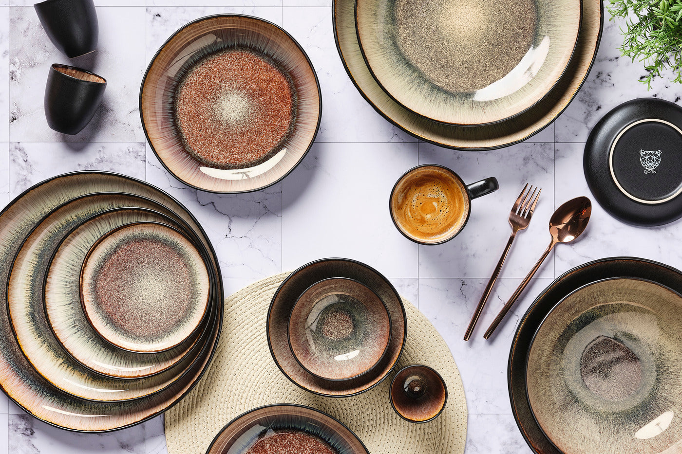 Assiette IRIS Ø26cm - 6 pièces - Marron sauvage