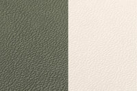 Sous-verre rond réversible - 6 pièces - Cuir recyclé blanc crème et vert de gris