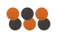Sous-verre rond réversible - 6 pièces - Cuir recyclé orange et chocolat