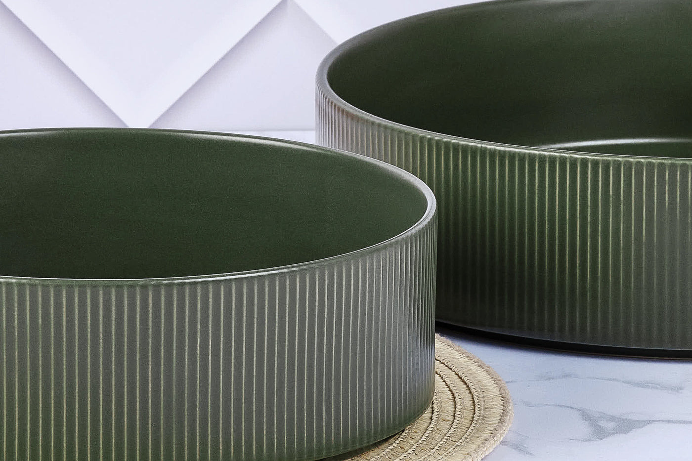 Saladier SCANDI Ø21,5cm et Ø27,5cm - 2 pièces - Olive