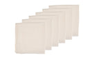 Serviette de table - 6 pièces - Lin et coton blanc crème