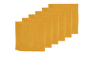 Serviette de table - 6 pièces - Lin et coton jaune moutarde