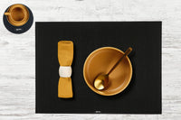 Set de table rectangulaire - 6 pièces - Feutre recyclé noir