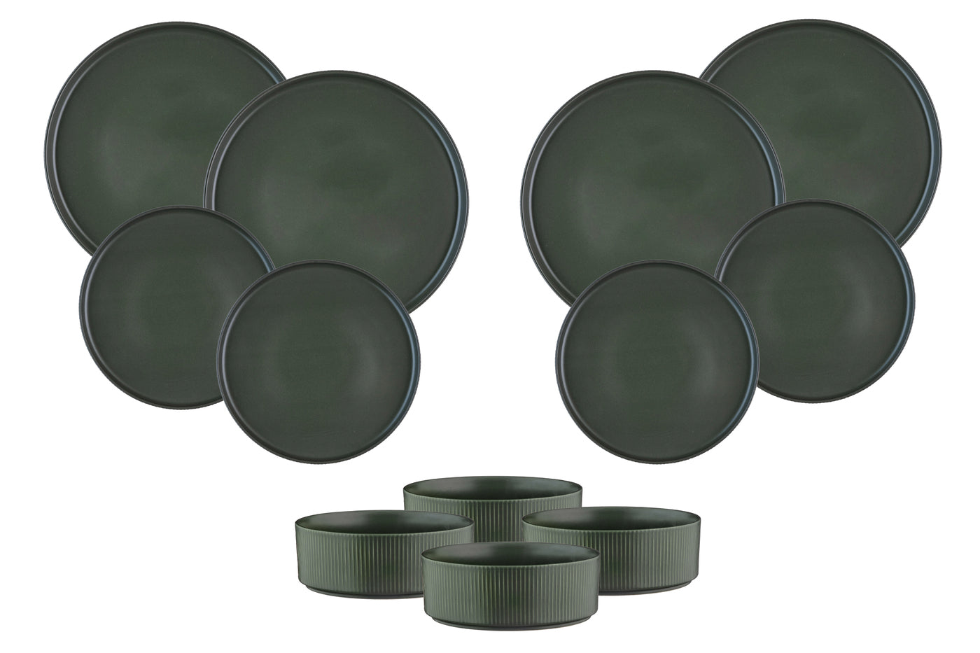 Service Les Essentiels SCANDI - 12 pièces - Olive