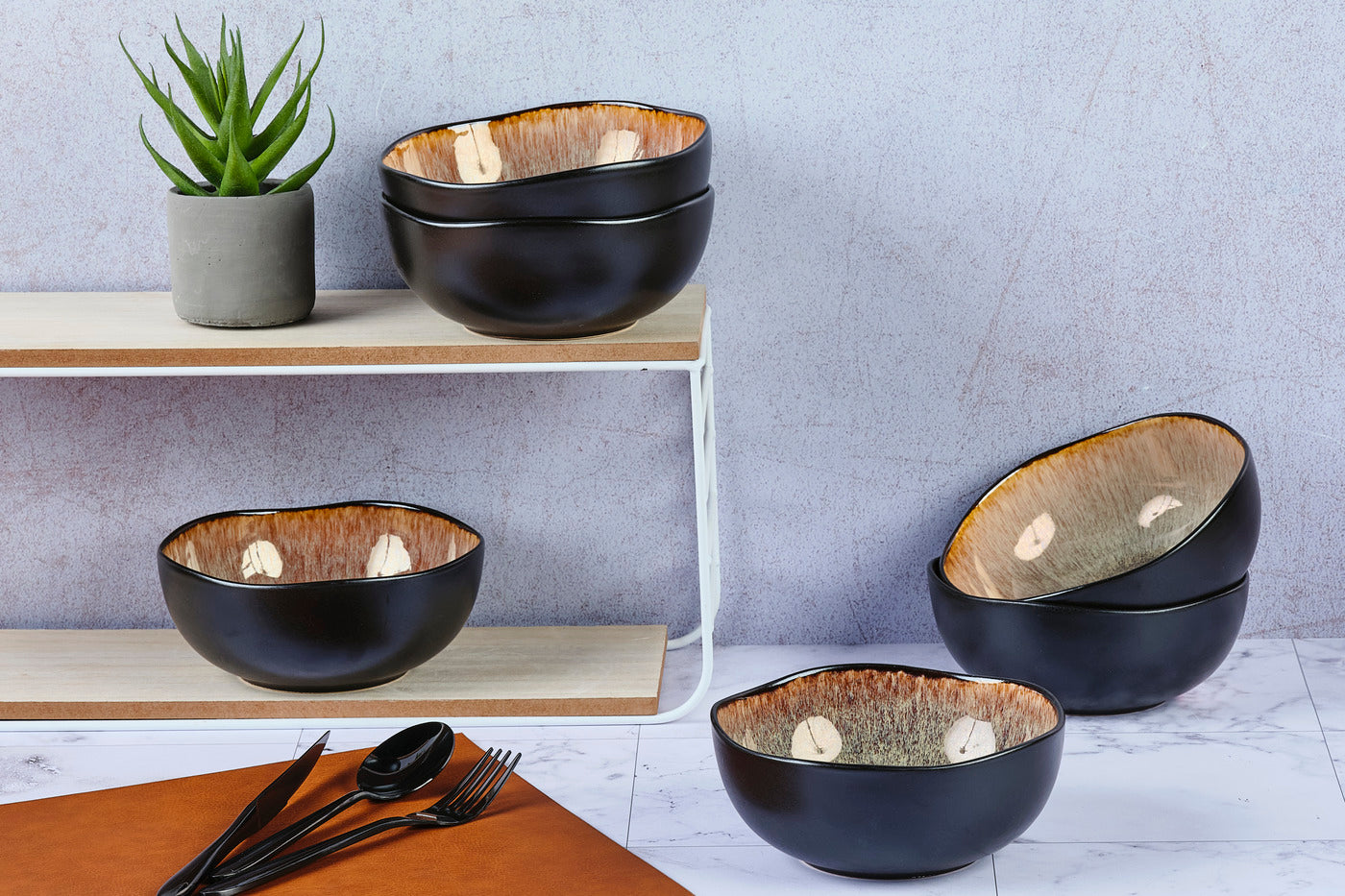 Bol IRIS Ø16,5cm - 6 pièces - Marron sauvage