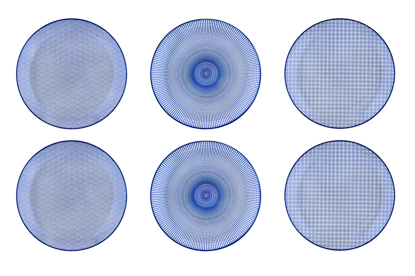 Assiette PATTERN Ø26cm - 6 pièces - Dark blue