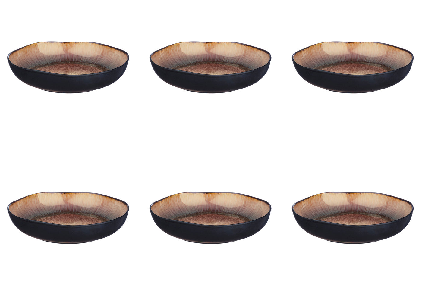 Assiette creuse IRIS Ø22,5cm - 6 pièces - Marron sauvage