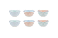 Bol PATTERN Ø12cm - 6 pièces - Pastel
