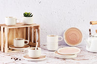 Tasse 20cl et soucoupe Ø15cm OXYGEN - 12 pièces - Rose poudre